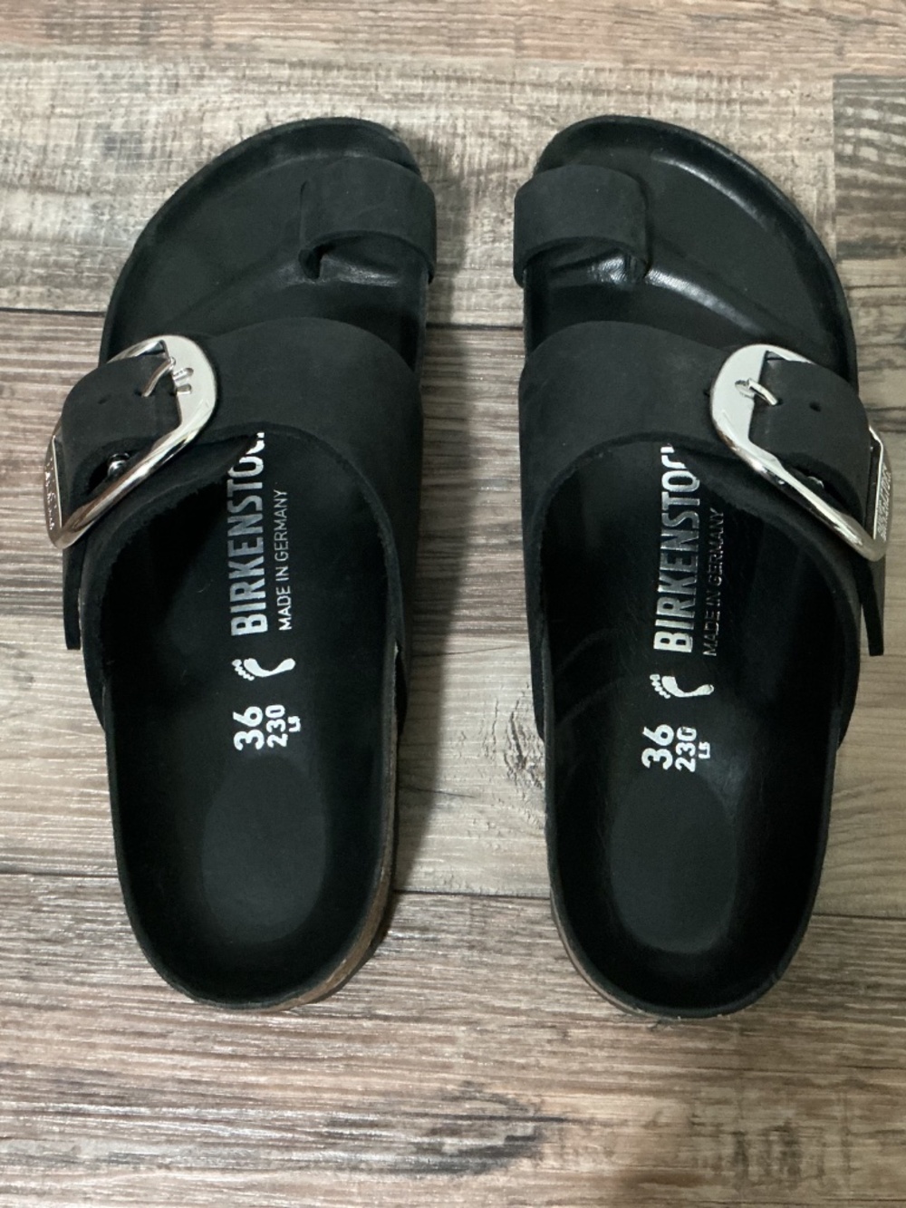 Birkenstock Miramar Big Buckle Black Leather Sandals - 36 - Picture 2 of 9